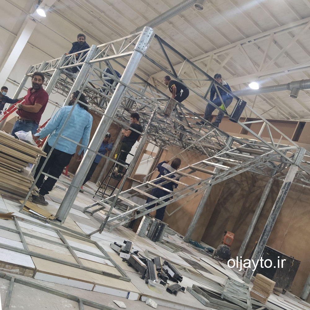 غرفه دو طبقه غرفه سازی دو طبقه سازه پیچ و مهره غرفه ارزان